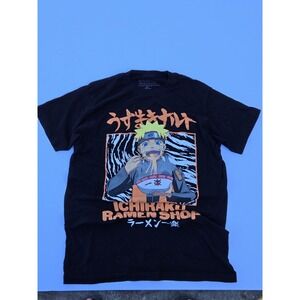 Naruto‎ Shippuden Ichiraku Ramen Shop T-Shirt Men's Size S Black Anime Tee